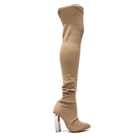 PREOWNED YEEZY SEASON 3 CELEBRITY OWNED OVER THE KNEE KNITTED SOCK BOOTS SZ 9.5 - Picture 6 of 16